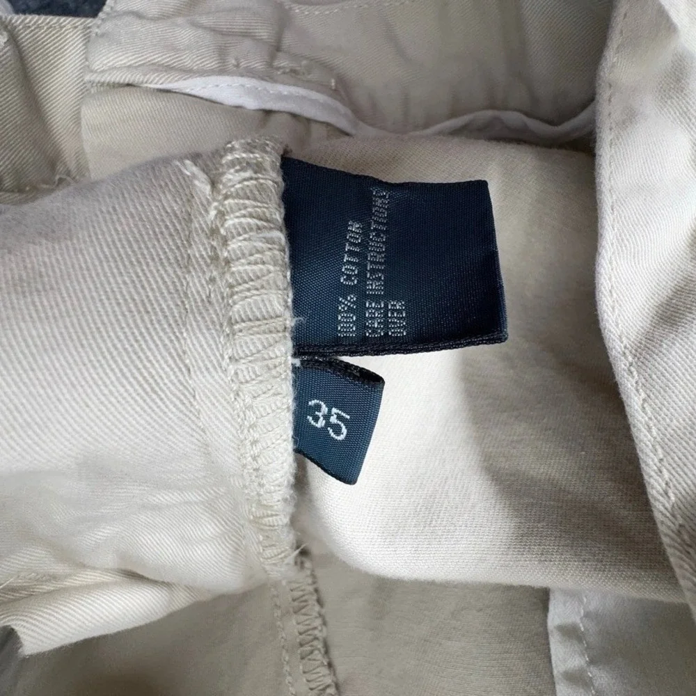 Polo Ralph Lauren Tyler Short Mens 35 Khaki Tan Pleated Cotton Chino Shorts 7in